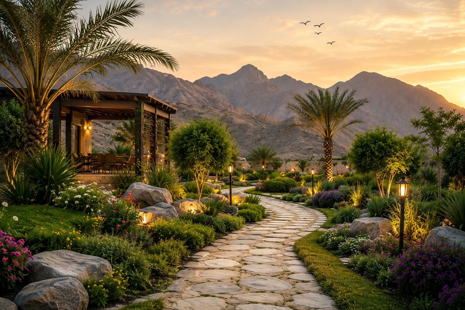 Landscaping work in Oman